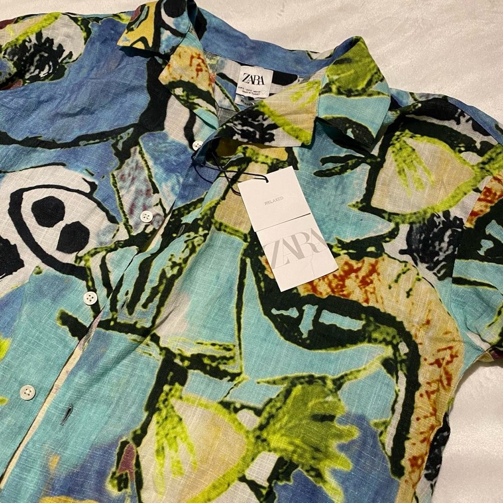 Zara button down / Hawaiian vibes - Picture 3 of 4